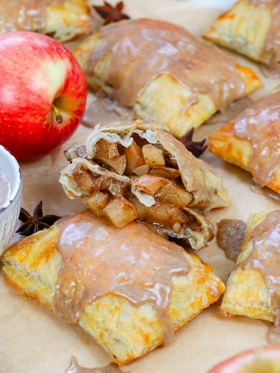Flaky Apple Hand Pies with Brown Sugar Glaze
